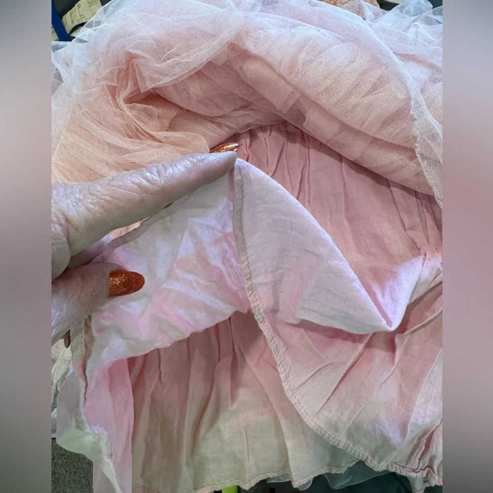 Unbranded Pink Tiered Tulle Dress for Little Girls Sz 7 (130)